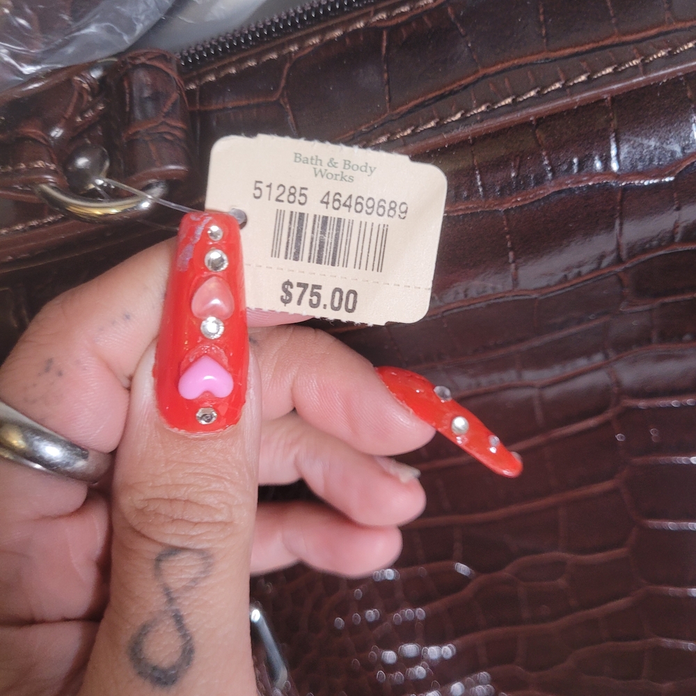 Vtg Brown Crocodile Embossed Bag/Weekender/Work NWTS - Picture 2 of 11